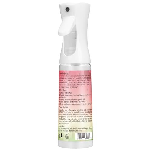Goiple Braid Spray Rose Mint for Dreads & Locs – 10 fl oz Moisturizing Rose Water Spray for Itchy Scalp, Shine & Lightweight Hydration for Dull Hair, Twists, Cornrows, Box Braids – All Hair Types Avelisse