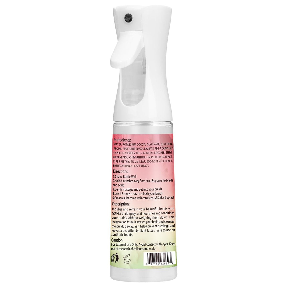 Goiple Braid Spray Rose Mint for Dreads & Locs – 10 fl oz Moisturizing Rose Water Spray for Itchy Scalp, Shine & Lightweight Hydration for Dull Hair, Twists, Cornrows, Box Braids – All Hair Types Avelisse
