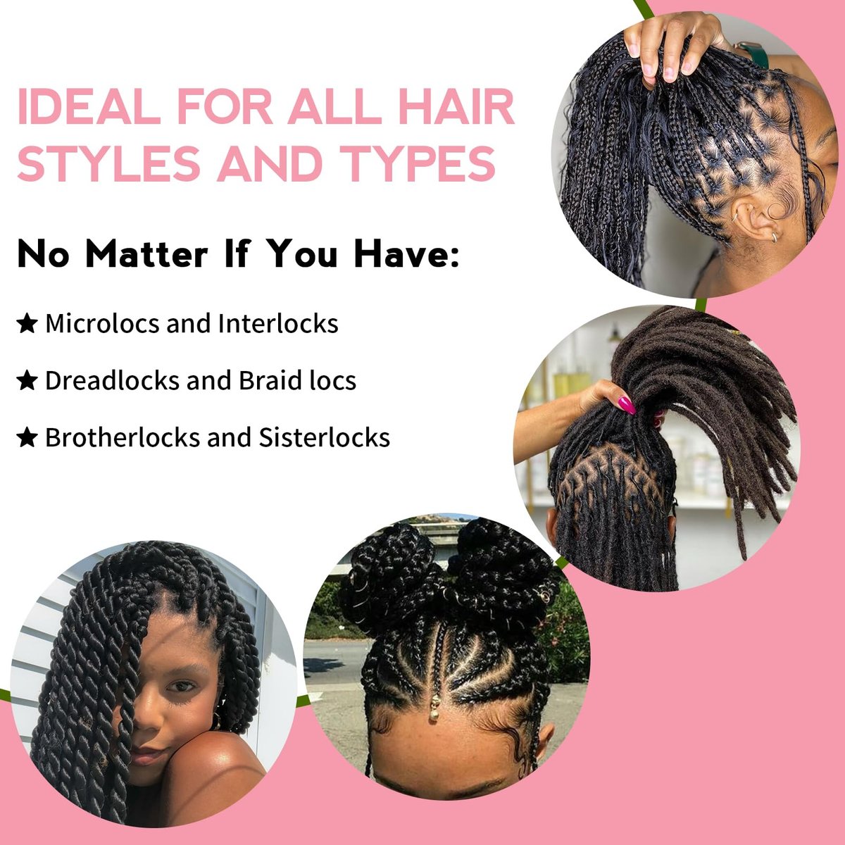 Goiple Braid Spray Rose Mint for Dreads & Locs – 10 fl oz Moisturizing Rose Water Spray for Itchy Scalp, Shine & Lightweight Hydration for Dull Hair, Twists, Cornrows, Box Braids – All Hair Types Avelisse