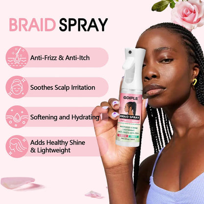 Goiple Braid Spray Rose Mint for Dreads & Locs – 10 fl oz Moisturizing Rose Water Spray for Itchy Scalp, Shine & Lightweight Hydration for Dull Hair, Twists, Cornrows, Box Braids – All Hair Types Avelisse