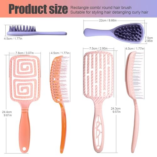 NVTED 3-Piece Hair Comb Set: Silicone Scalp Scrubber & Wet Hair Brush Detangler for Women & Men - görsel 4