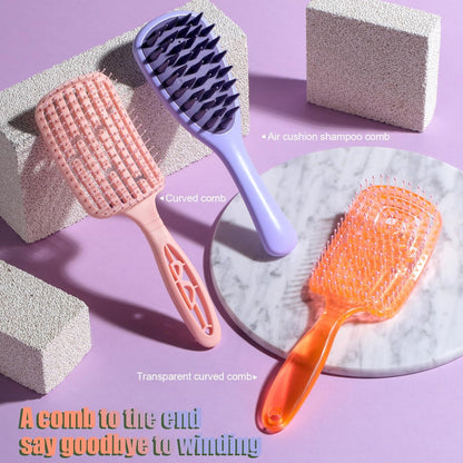 NVTED 3-Piece Hair Comb Set: Silicone Scalp Scrubber & Wet Hair Brush Detangler for Women & Men