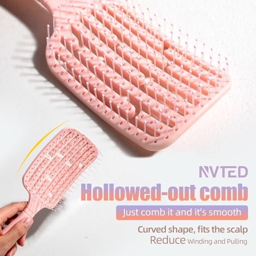 NVTED 3-Piece Hair Comb Set: Silicone Scalp Scrubber & Wet Hair Brush Detangler for Women & Men - görsel 8