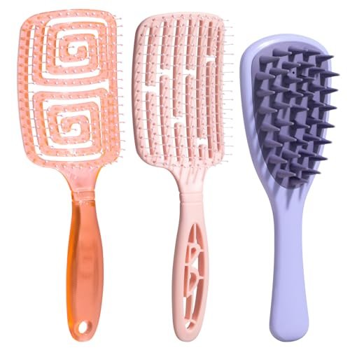 NVTED 3-Piece Hair Comb Set: Silicone Scalp Scrubber & Wet Hair Brush Detangler for Women & Men - görsel 2