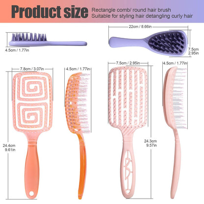 NVTED 3-Piece Hair Comb Set: Silicone Scalp Scrubber & Wet Hair Brush Detangler for Women & Men