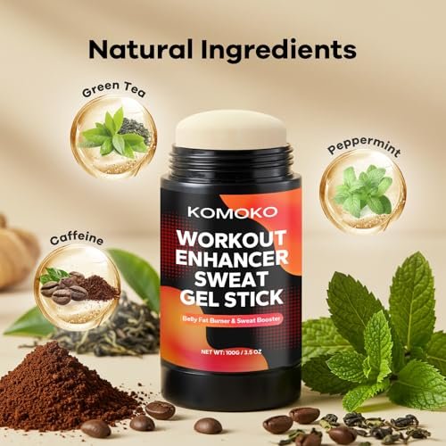 Komoko Fat Burning Sweat Gel Stick (3.5 oz) – Workout Enhancer Roll-On Gel for Belly Fat & Waist Toning for Women & Men - görsel 6