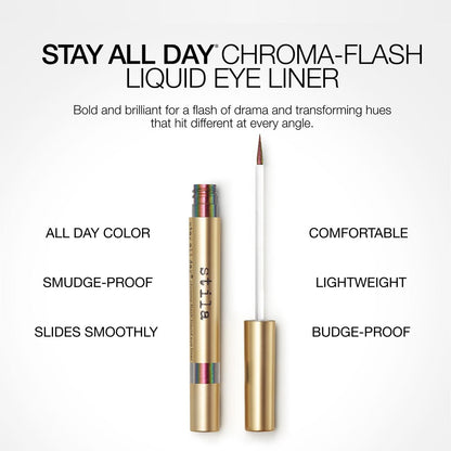 stila Stay All Day® Chroma-Flash Liquid Eye Liner - Firefly | Long-Wear Shade-Shifting Metallic Liner with Chrome Finish Avelisse