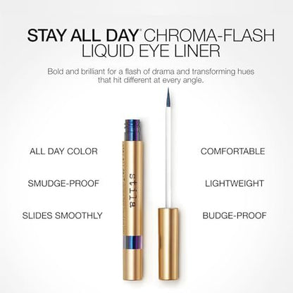 stila Stay All Day® Chroma-Flash Liquid Eye Liner - Long-Wear Shade-Shifting Metallic Liner, Smudge-Proof, Precision Brush Tip (Mermaid)