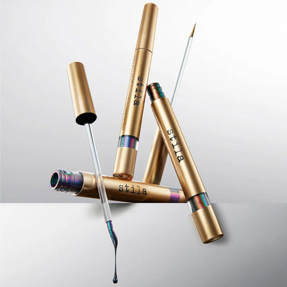 stila Stay All Day® Chroma-Flash Liquid Eye Liner - Peacock | Long-Wear Shade-Shifting Metallic Liner with Chrome Finish | Smudge-Proof, Fade-Resistant | Precision Brush Tip
