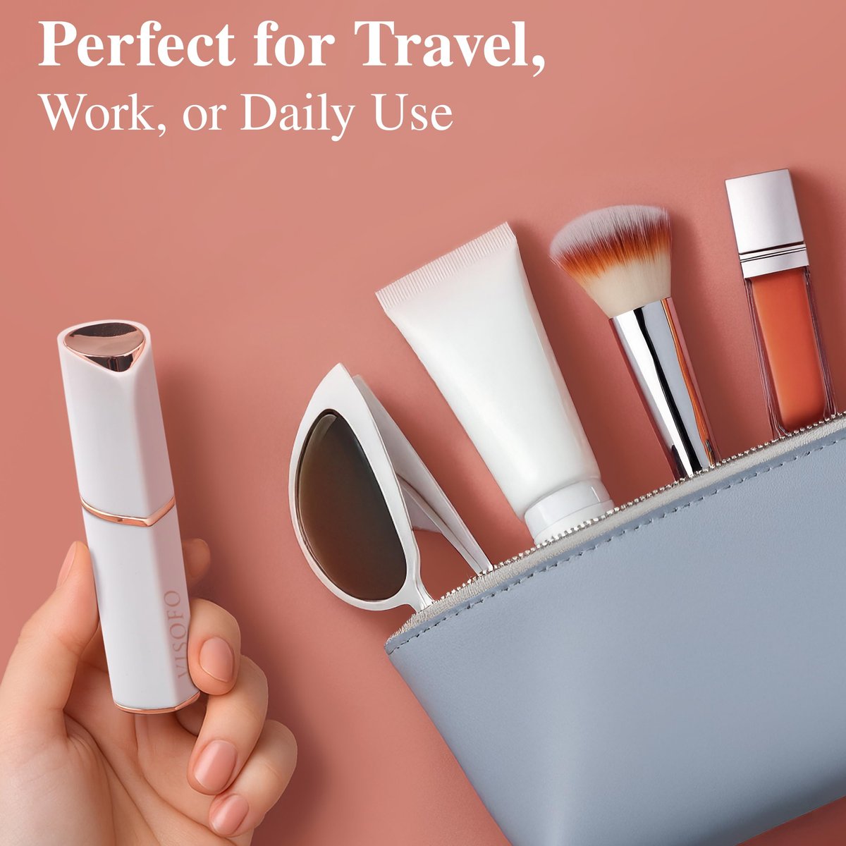 Facial Hair Removal for Women | Upper Lip Mustache Remover Device Face Shaver Woman Chin Peach Fuzz Electric Trimmer Dermaplane Female Razor Ladies Tweezers Lady Epilator Girls Gen3 by VISOFO - görsel 11