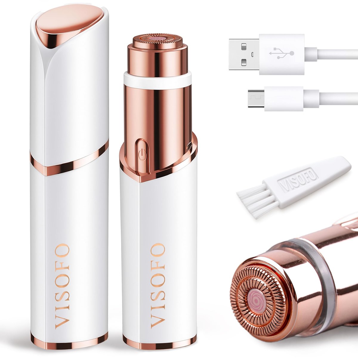 Facial Hair Removal for Women | Upper Lip Mustache Remover Device Face Shaver Woman Chin Peach Fuzz Electric Trimmer Dermaplane Female Razor Ladies Tweezers Lady Epilator Girls Gen3 by VISOFO - görsel 1