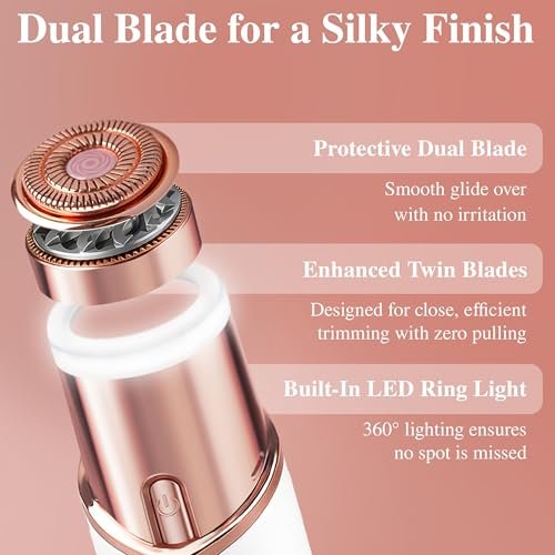 Facial Hair Removal for Women | Upper Lip Mustache Remover Device Face Shaver Woman Chin Peach Fuzz Electric Trimmer Dermaplane Female Razor Ladies Tweezers Lady Epilator Girls Gen3 by VISOFO - görsel 6