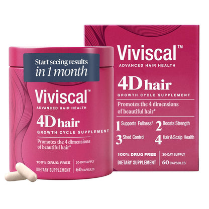 Viviscal 4D Hair Growth Cycle Supplements for Women – Full, Strong, Healthy Hair with Keratin, Biotin, Zinc – 60 Count (30-Day Supply) Avelisse