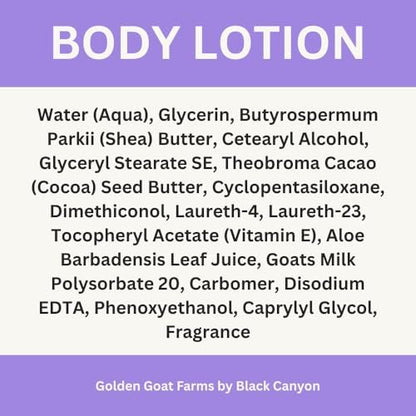 Lemon & Lavender Scented Body Lotion with Goat's Milk - 12 Oz by Black Canyon Home and Body