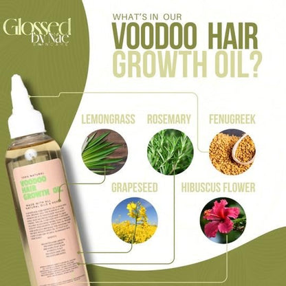 Glossed By Nae Voodoo Hair Growth Oil – Rosemary, Lemongrass, Grapeseed & Castor Oil for Hair Growth, Scalp Itchiness & Dry Scalp – 4 Fl Oz – All Hair Types Avelisse