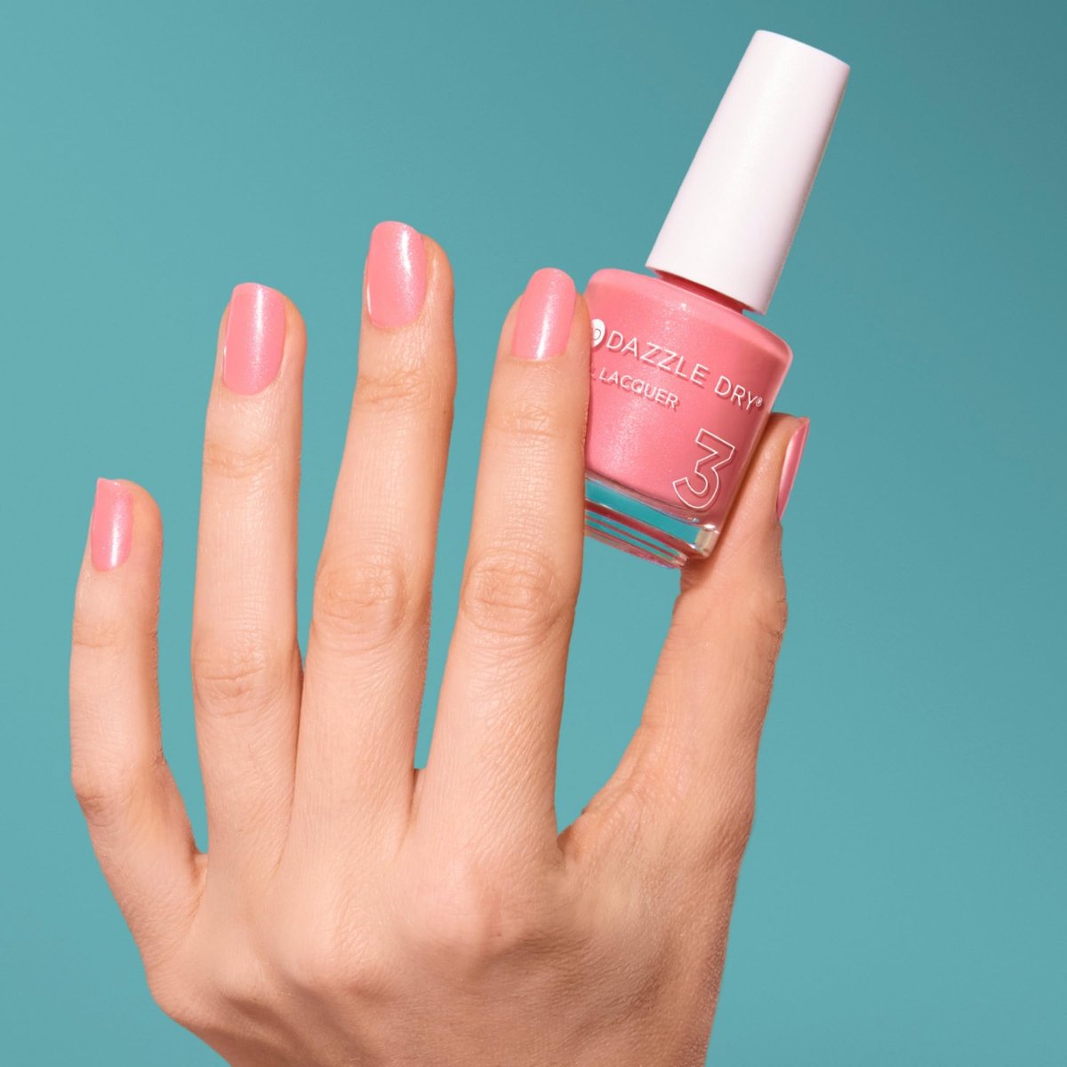 Dazzle Dry Nail Lacquer (Step 3) - Cherry Blossom - Calming Blush Pink with Multicolored Shimmer, Semi-Sheer, 0.5 fl oz Avelisse