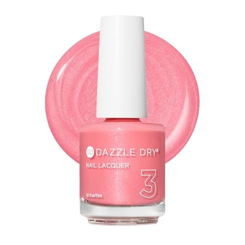 Dazzle Dry Nail Lacquer (Step 3) - Cherry Blossom - Calming Blush Pink with Multicolored Shimmer, Semi-Sheer, 0.5 fl oz Avelisse