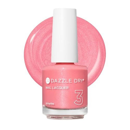 Dazzle Dry Nail Lacquer (Step 3) - Cherry Blossom - Calming Blush Pink with Multicolored Shimmer, Semi-Sheer, 0.5 fl oz Avelisse