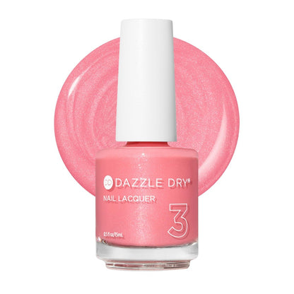 Dazzle Dry Nail Lacquer (Step 3) - Cherry Blossom - Calming Blush Pink with Multicolored Shimmer, Semi-Sheer, 0.5 fl oz Avelisse