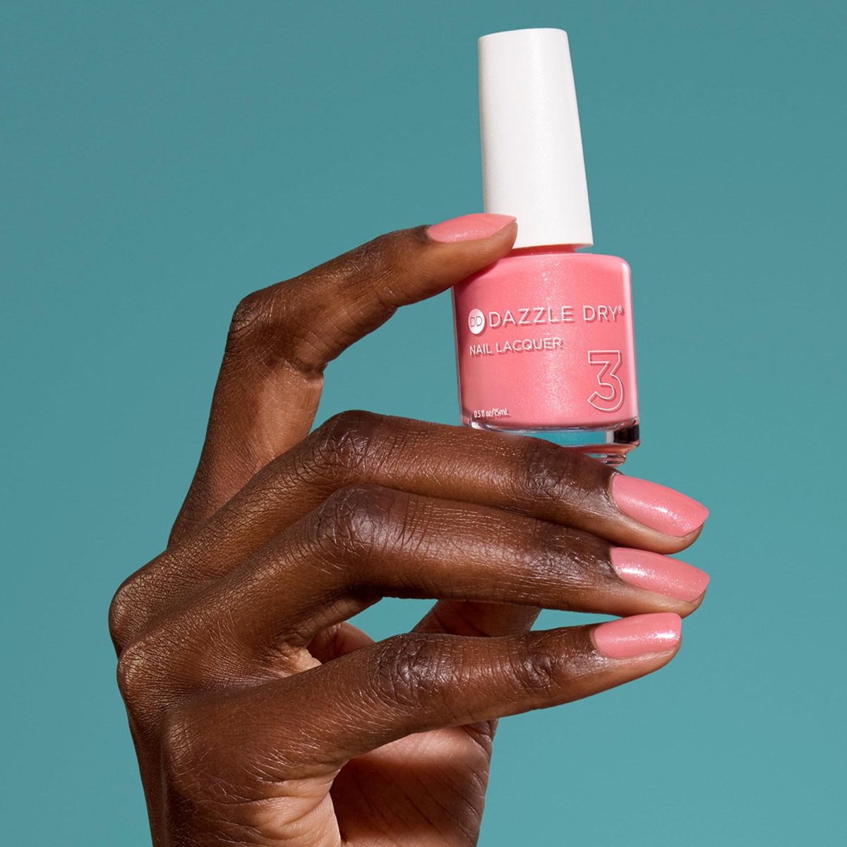 Dazzle Dry Nail Lacquer (Step 3) - Cherry Blossom - Calming Blush Pink with Multicolored Shimmer, Semi-Sheer, 0.5 fl oz Avelisse