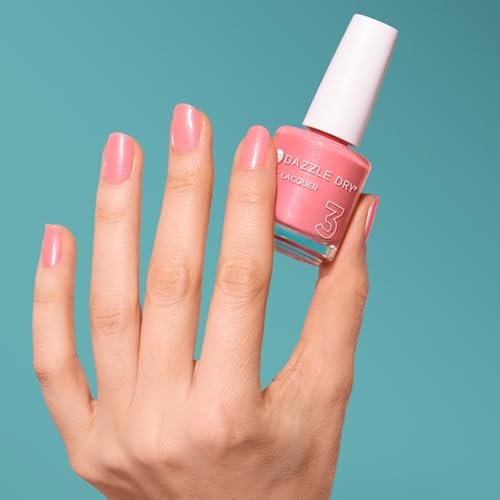 Dazzle Dry Nail Lacquer (Step 3) - Cherry Blossom - Calming Blush Pink with Multicolored Shimmer, Semi-Sheer, 0.5 fl oz Avelisse