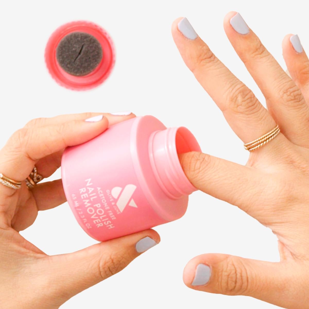 Olive & June Polish Remover Pot – Acetone-Free, No-Mess Nail Polish Remover with Sponge Lid for Mani & Pedi, Gentle & Effective, Vegan & Cruelty-Free (70mL) - görsel 3