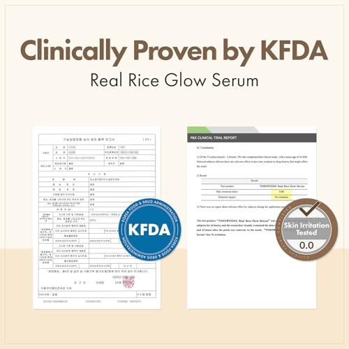 TOSOWOONG Real Rice Glow Serum with 80% Rice Bran Water and Niacinamide for Dark Spots, Uneven Skin Tone, Dull Skin, Radiant Glow, Daily K-Beauty Skincare for All Skin Types, 33ml / 1.11 fl. oz. - görsel 10