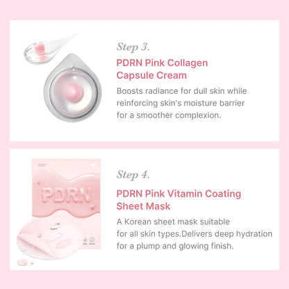 medicube Salmon DNA PDRN Trial Kit – Glass Glow Mini Skincare Set with Toner, Serum & Sheet Mask for Hydrating, Firming, Moisturizing | Travel Essentials for Women & Girls | Korean Skincare