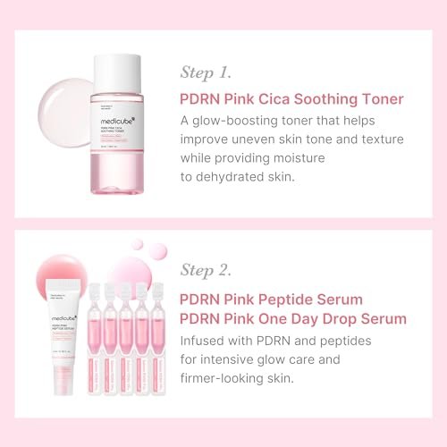 medicube Salmon DNA PDRN Trial Kit – Glass Glow Mini Skincare Set with Toner, Serum & Sheet Mask for Hydrating, Firming, Moisturizing | Travel Essentials for Women & Girls | Korean Skincare - görsel 7