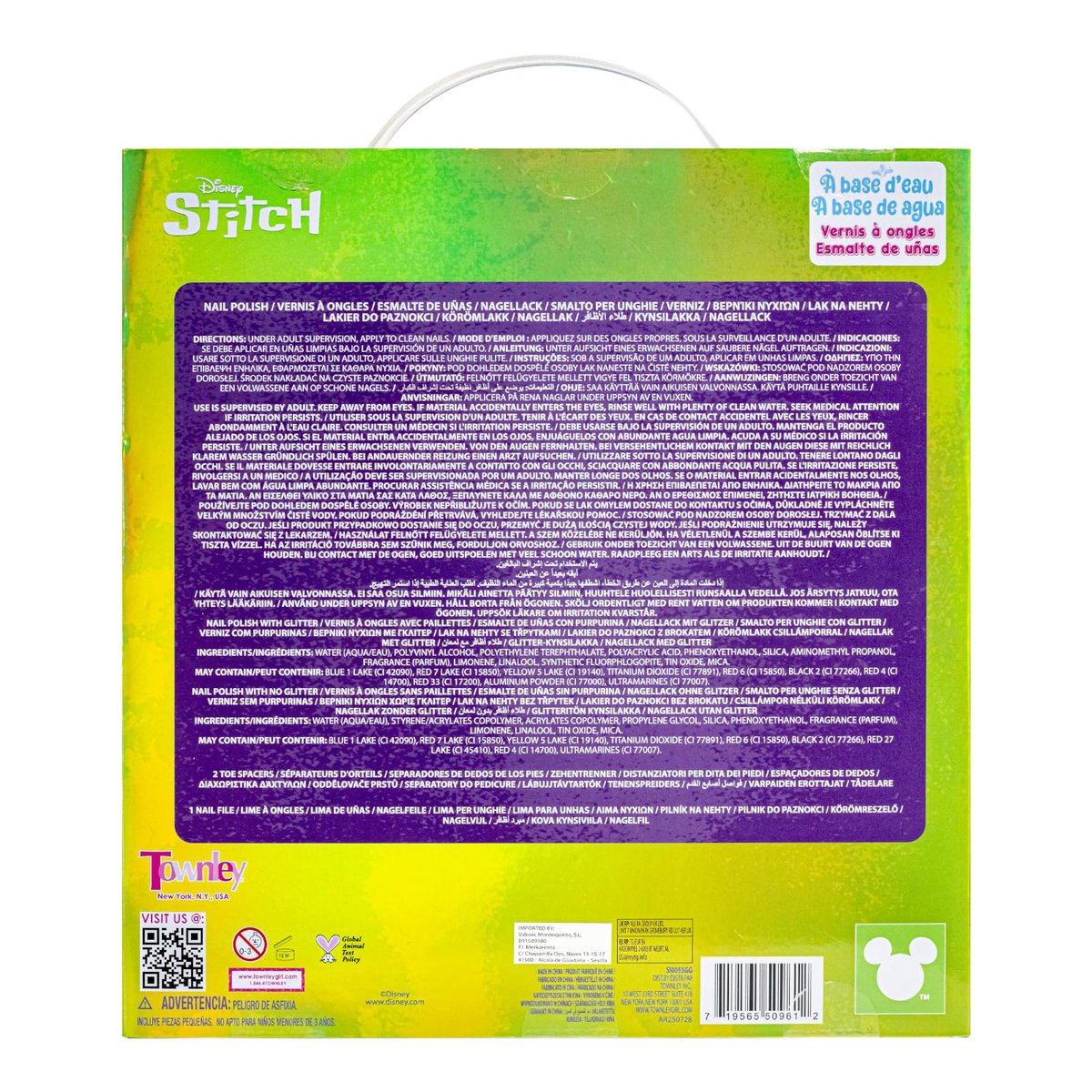 Disney Stitch 15-Piece Water-Based Kids Nail Polish Set – Peel Off, Quick Dry, Gift Kit for Girls Ages 3+ by Townley Girl Avelisse