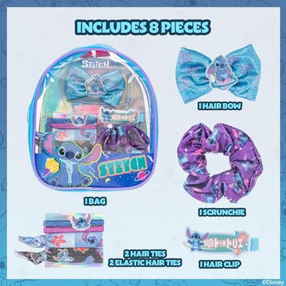 Disney Stitch Hair Accessories Mini Gift Bag Set - Scrunchies, Hair Bows, Hair Clips for Kids, Girls, Tweens - Perfect for Parties, Birthdays, Stocking Stuffers by Townley Girl