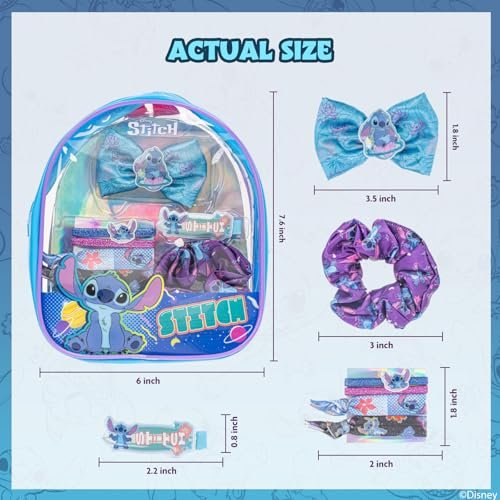 Disney Stitch Hair Accessories Mini Gift Bag Set - Scrunchies, Hair Bows, Hair Clips for Kids, Girls, Tweens - Perfect for Parties, Birthdays, Stocking Stuffers by Townley Girl - görsel 12