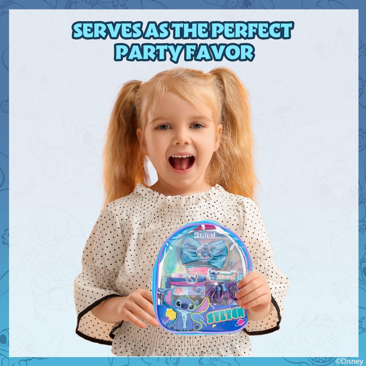 Disney Stitch Hair Accessories Mini Gift Bag Set - Scrunchies, Hair Bows, Hair Clips for Kids, Girls, Tweens - Perfect for Parties, Birthdays, Stocking Stuffers by Townley Girl - görsel 15