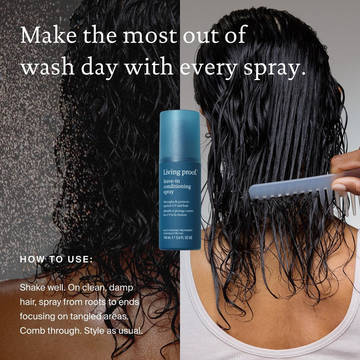 Living Proof Leave-In Conditioning Spray – Strengthening Detangler with Heat Protection for All Hair Types, 5 Fl Oz Avelisse