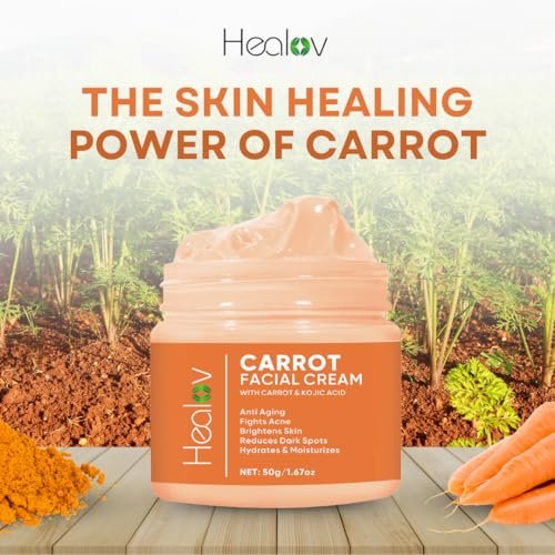 Healov Carrot Cream – Brightening Face & Body Cream for Dark Spots, Uneven Skin Tone & Dull Skin – Moisturizing Carrot Oil Lotion for Face, Underarms, Inner Thighs, Neck, Knees & Elbows - görsel 4