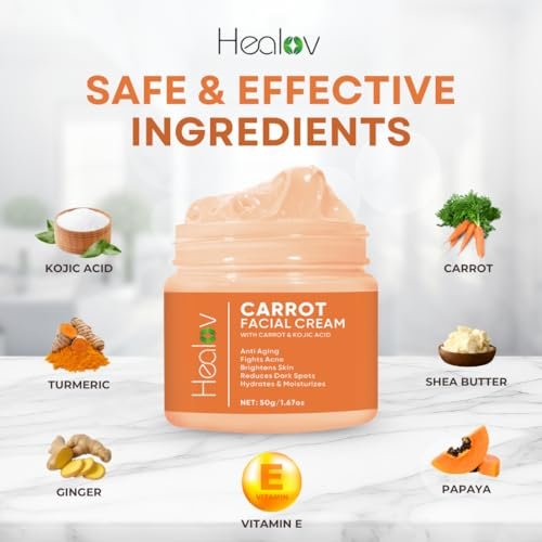 Healov Carrot Cream – Brightening Face & Body Cream for Dark Spots, Uneven Skin Tone & Dull Skin – Moisturizing Carrot Oil Lotion for Face, Underarms, Inner Thighs, Neck, Knees & Elbows - görsel 10