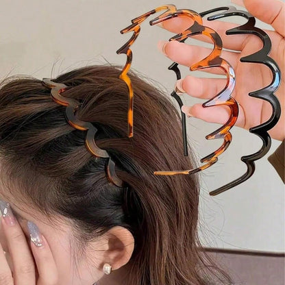 Miskate Zig Zag Headbands for Women 6 Pack - Non-Slip Plastic Hairbands with Teeth Grip for Thick Hair, Tortoiseshell & Black Hair Accessories Avelisse
