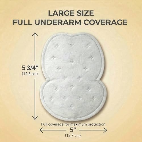 Swearx Underarm Sweat Pads for Women and Men - Disposable Armpit Pads, Large Size 64 Count - Sweat Shield for Dress Shirts and Clothing Avelisse