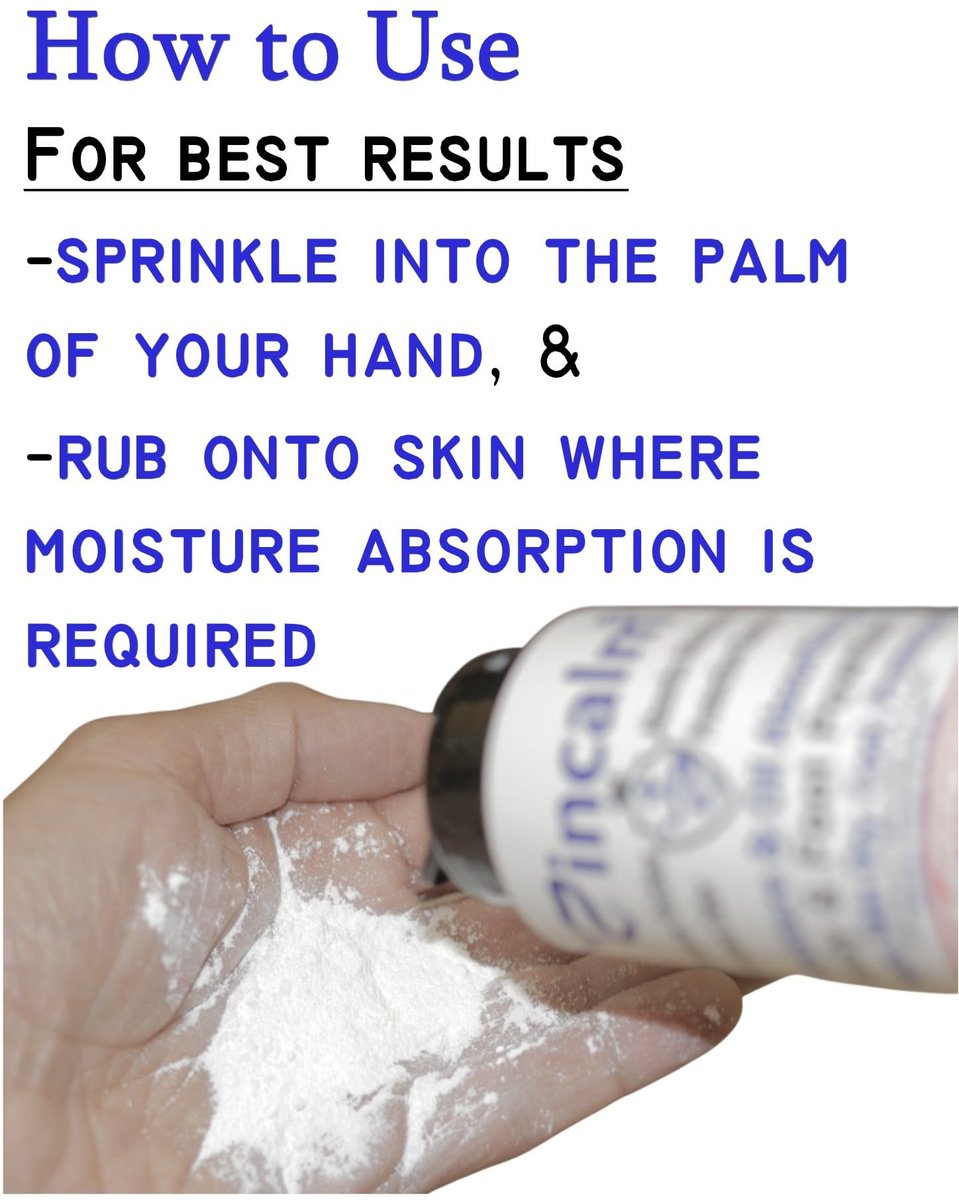 Zincalm All-Natural Body & Foot Powder – Concentrated 50% Zinc, Cornstarch-Free Moisture & Odor Absorbing, Anti-Chafing & Itch Relief for Dry/Cool Skin with Ultra-Pure Calcium & Menthol Avelisse