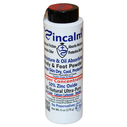 Zincalm All-Natural Body & Foot Powder – Concentrated 50% Zinc, Cornstarch-Free Moisture & Odor Absorbing, Anti-Chafing & Itch Relief for Dry/Cool Skin with Ultra-Pure Calcium & Menthol Avelisse