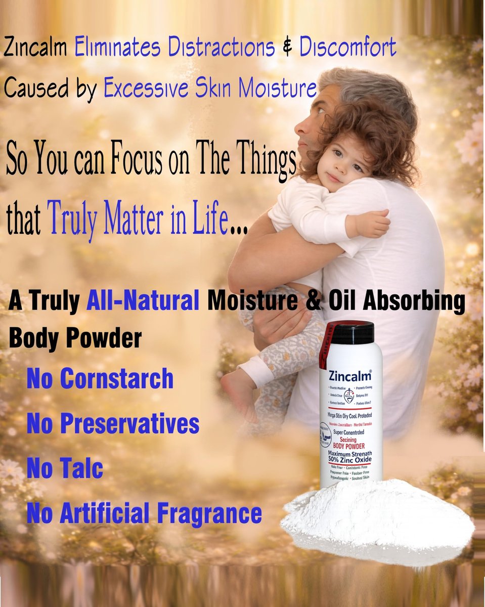 Zincalm All-Natural Body & Foot Powder – Concentrated 50% Zinc, Cornstarch-Free Moisture & Odor Absorbing, Anti-Chafing & Itch Relief for Dry/Cool Skin with Ultra-Pure Calcium & Menthol Avelisse