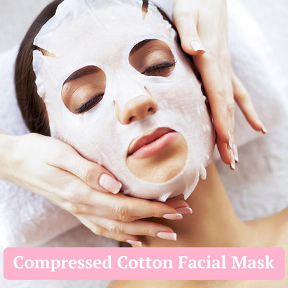 Khrgovd 100-Pack Compressed Cotton Facial Mask Sheets – Disposable DIY Mask Paper for Skin Care, Home & Travel