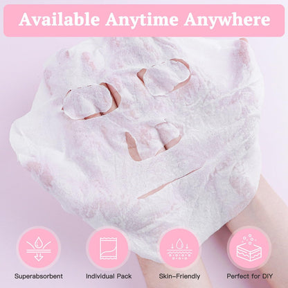 Khrgovd 100-Pack Compressed Cotton Facial Mask Sheets – Disposable DIY Mask Paper for Skin Care, Home & Travel