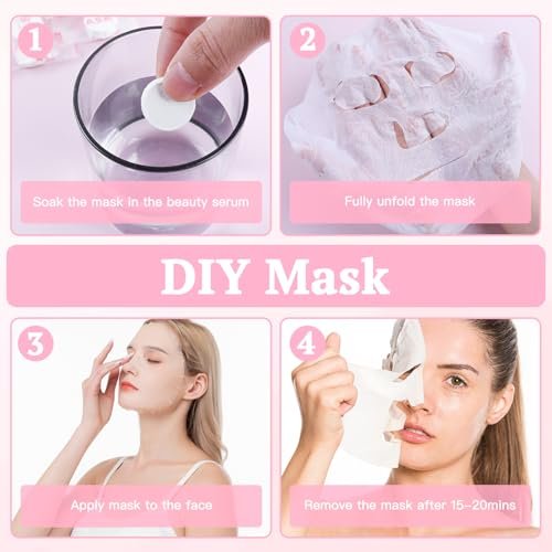 Khrgovd 100-Pack Compressed Cotton Facial Mask Sheets – Disposable DIY Mask Paper for Skin Care, Home & Travel - görsel 6