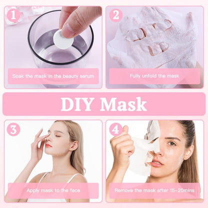 Khrgovd 100-Pack Compressed Cotton Facial Mask Sheets – Disposable DIY Mask Paper for Skin Care, Home & Travel
