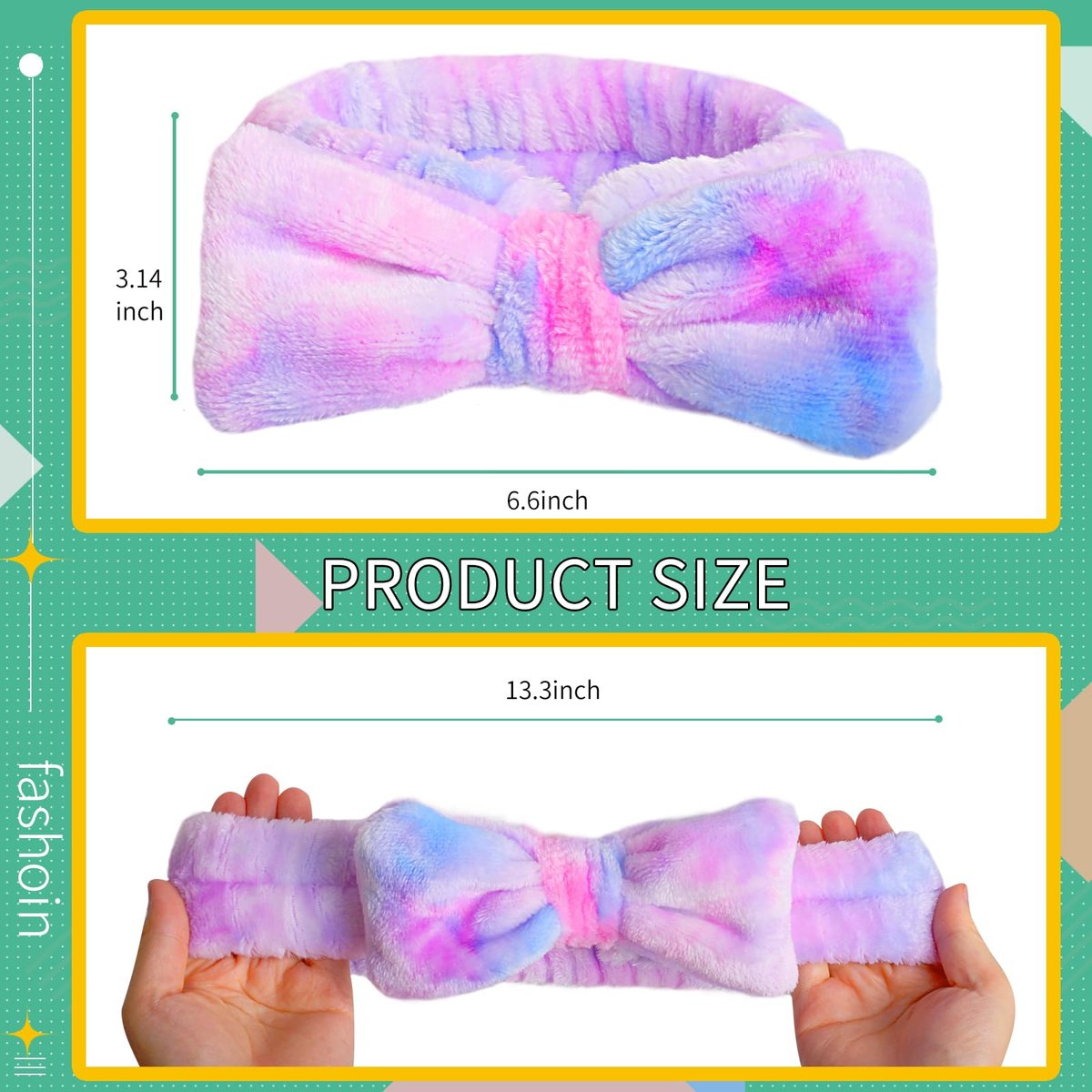 WSYUB Headband for Washing Face, Spa Headband for Teen Girls Skin Care and Makeup, with Hair Scrunchies - Easter Basket Stuffers Gift for Girls - görsel 11