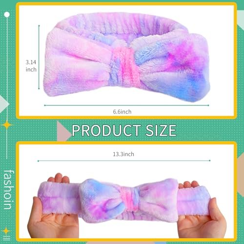 WSYUB Headband for Washing Face, Spa Headband for Teen Girls Skin Care and Makeup, with Hair Scrunchies - Easter Basket Stuffers Gift for Girls - görsel 12