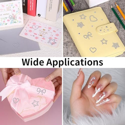 Teenitor Self Adhesive Face Gems and Hair Gems - 6 Sheets Pearl Stickers for Rave, Prom, and Crafting