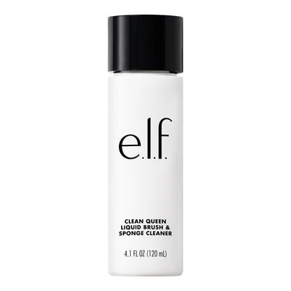 e.l.f. Clean Queen Liquid Brush & Sponge Cleaner - Gentle Foaming Makeup Brush Cleaner, Vegan & Cruelty-Free, 4.1 oz