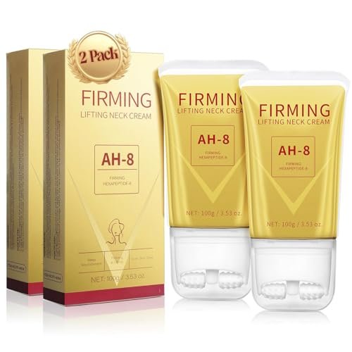 Mtmult AH-8 Firming Neck Cream with Roller Applicator – Anti-Aging Neck Tightening Cream for Sagging Skin & Fine Lines – Hydrating Moisturizer for Women & Men (2-Pack) Avelisse
